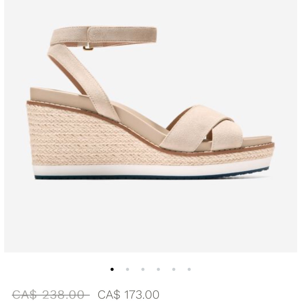 Cole Haan Tan Wedge Sandals With Espadrille Design
